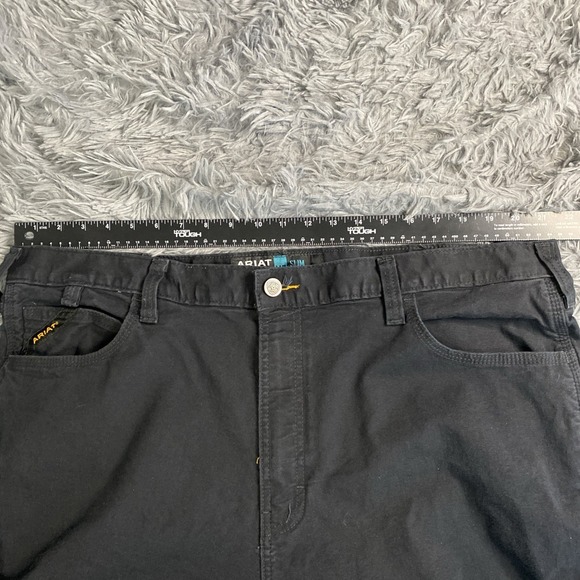 Ariat Rebar M7 Canvas Mens 42/36 Slim Straight Leg Black Work Pockets Denim Pant - Picture 3 of 9